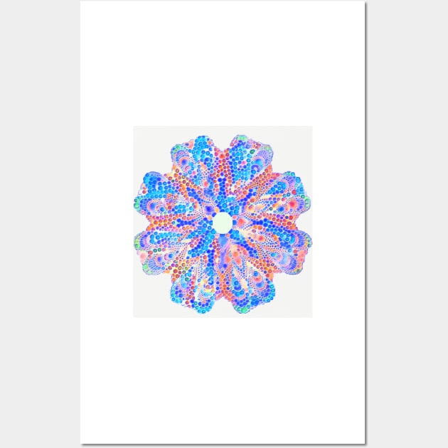 Kaleidoscope flower in Blue Wall Art by ninasilver